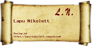 Lapu Nikolett névjegykártya